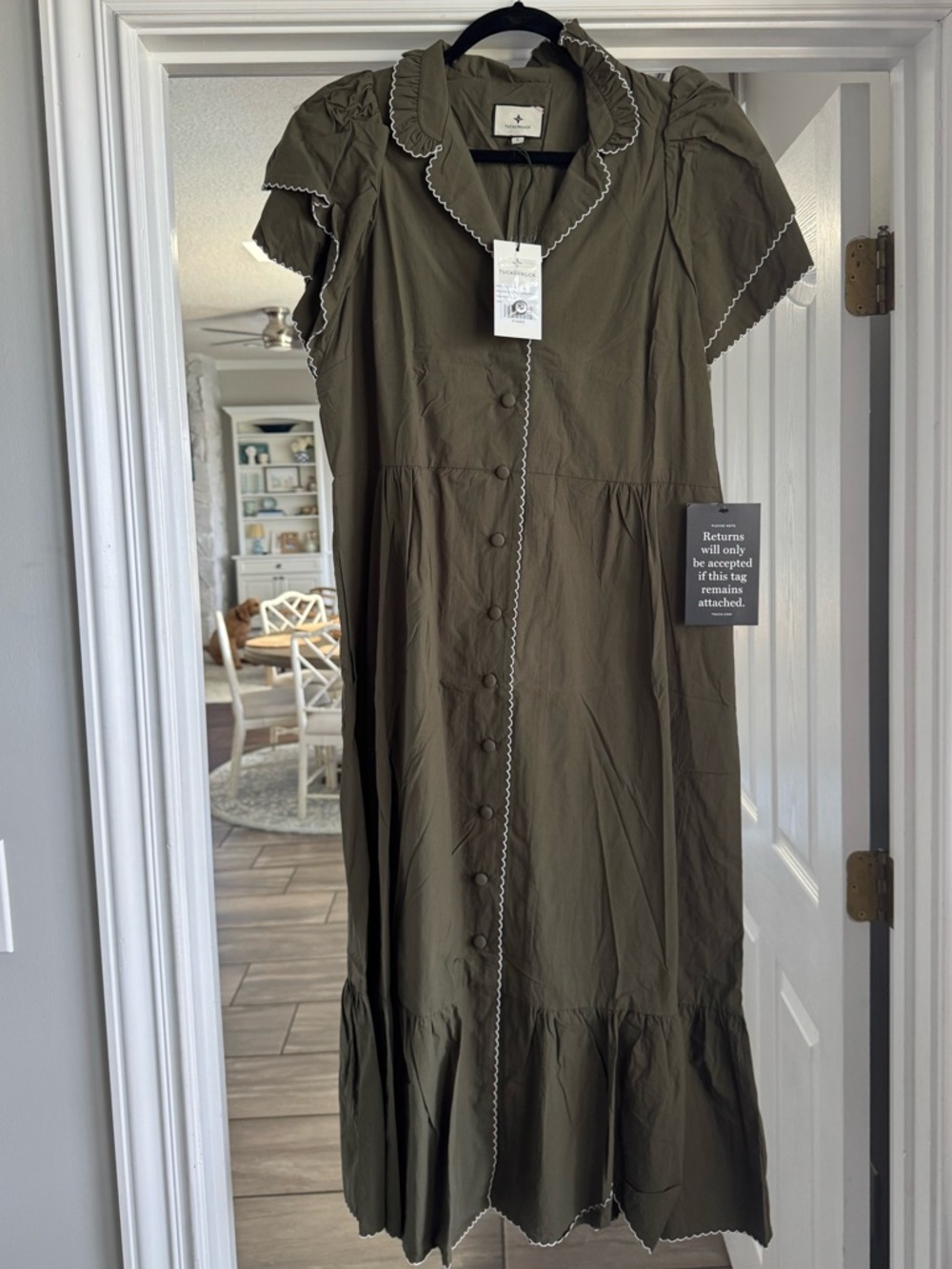 Tuckernuck Alicua Dress in ive green NWT sz L